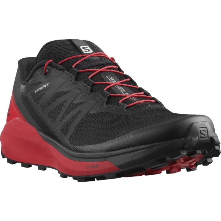 Tenis Para Trail Running Salomon Sense Ride 4 Hombre Negros Rojos | MX XRTE274